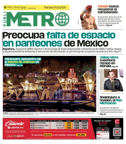 Portada de Publimetro Morelia