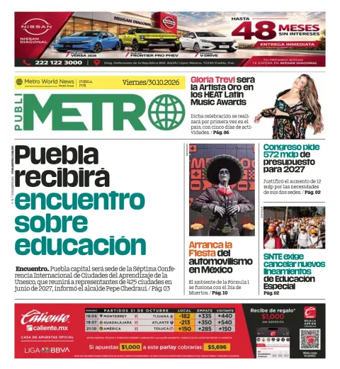 Portada de Publimetro Puebla