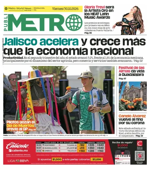 Portada de Publimetro Guadalajara