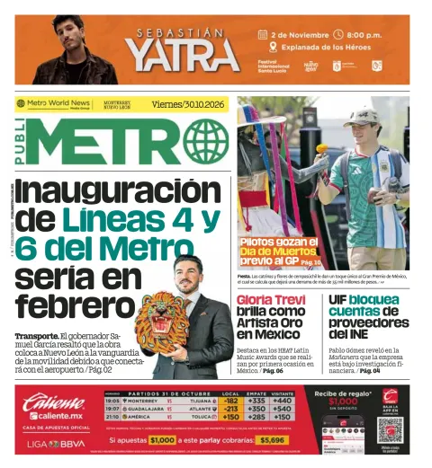 Portada de Publimetro Monterrey