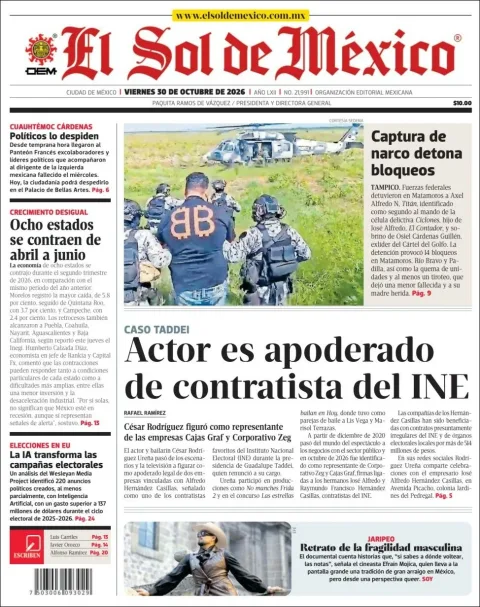 Portada de El Sol de México
