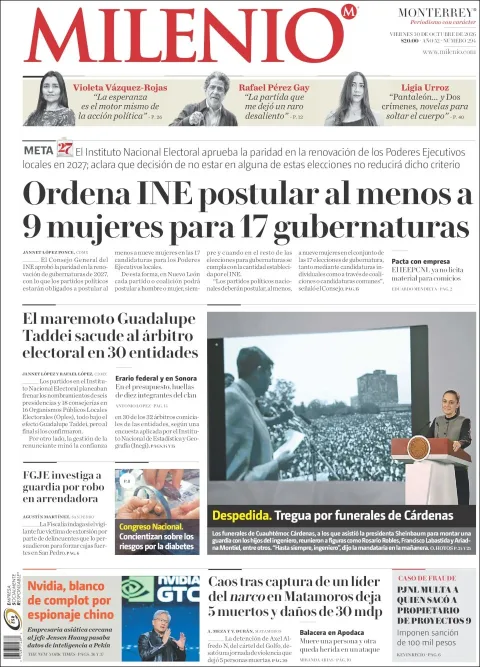 Portada de Milenio Monterrey