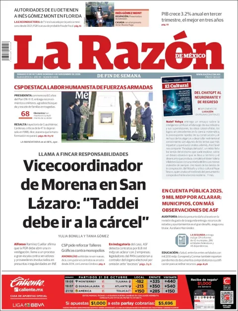 Portada de La Razón