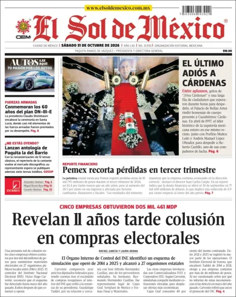Portada de El Sol de México
