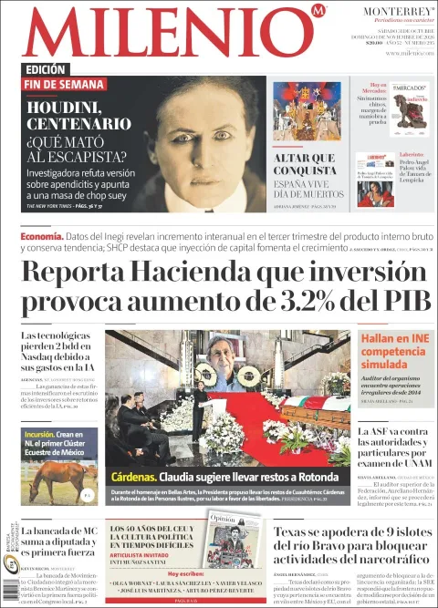 Portada de Milenio Monterrey