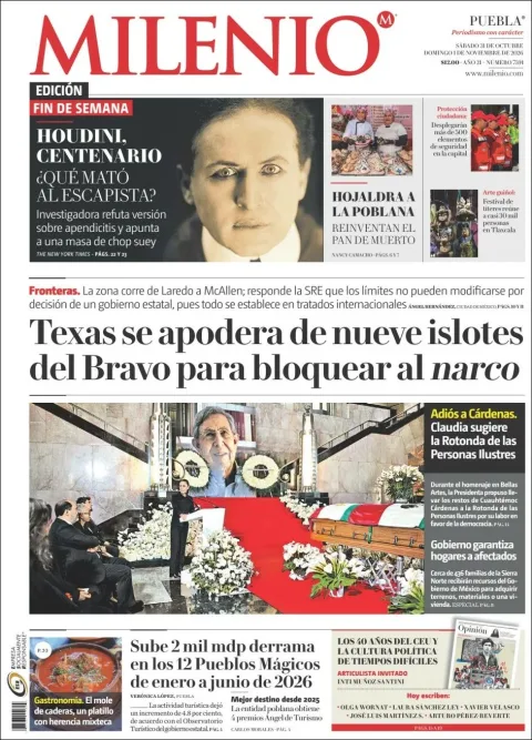 Portada de Milenio Puebla