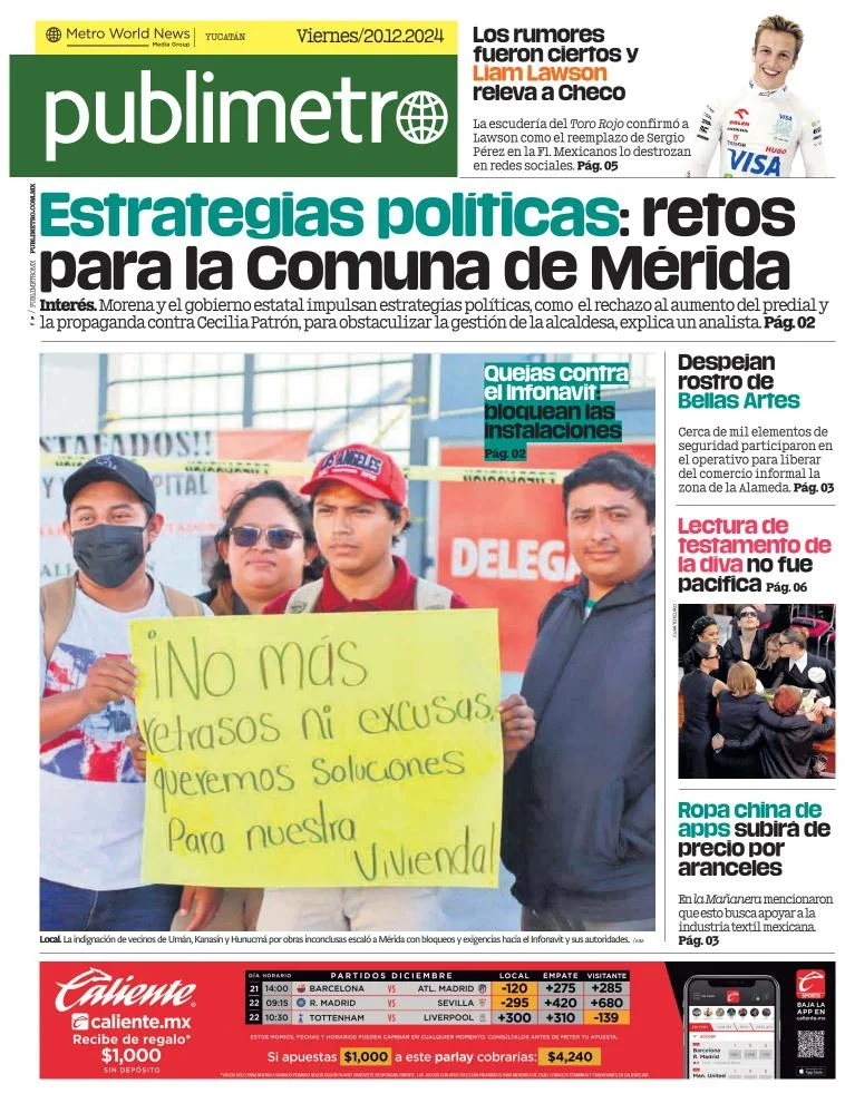 Portada de Publimetro Mérida