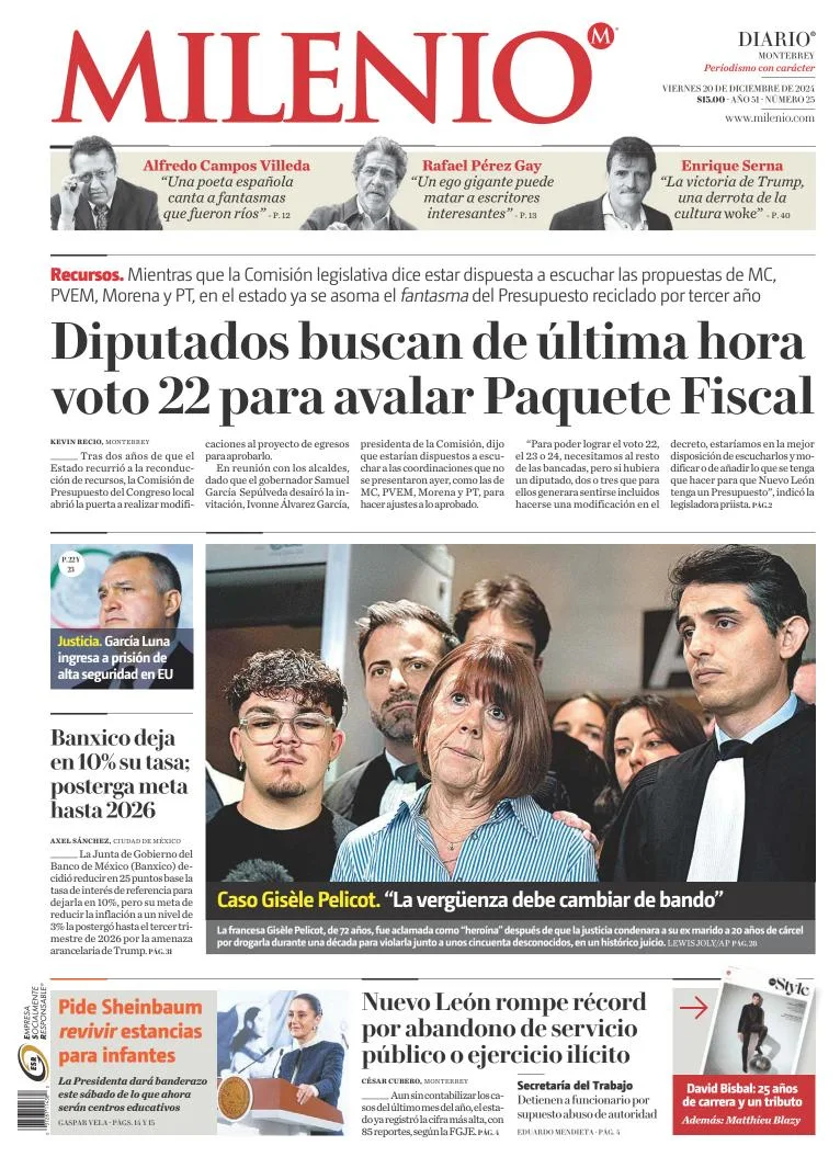 Portada de Milenio Monterrey