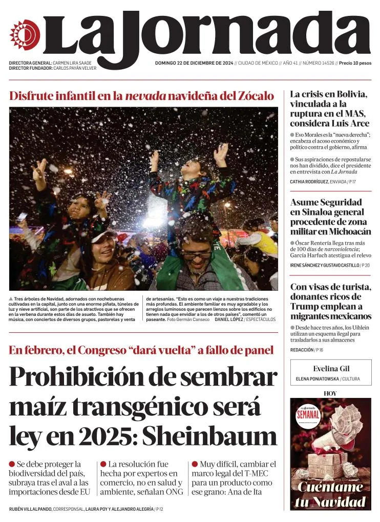 Portada de La Jornada