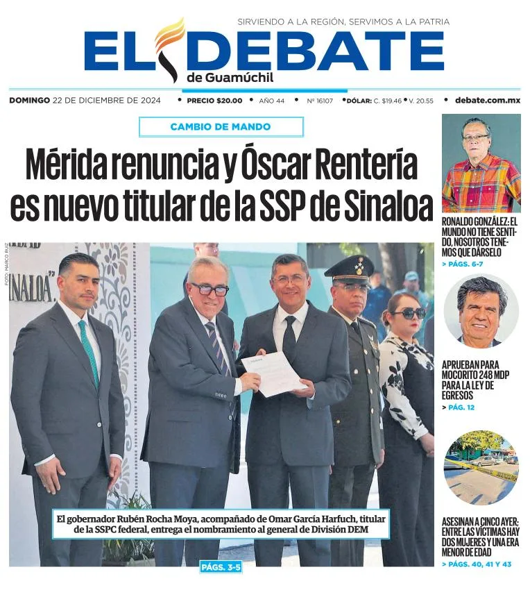 Portada de El Debate de Guamúchil