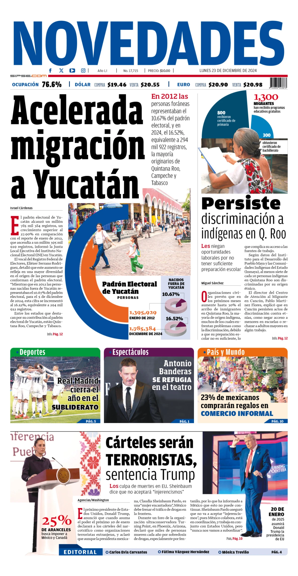 Portada de Novedades Quintana Roo