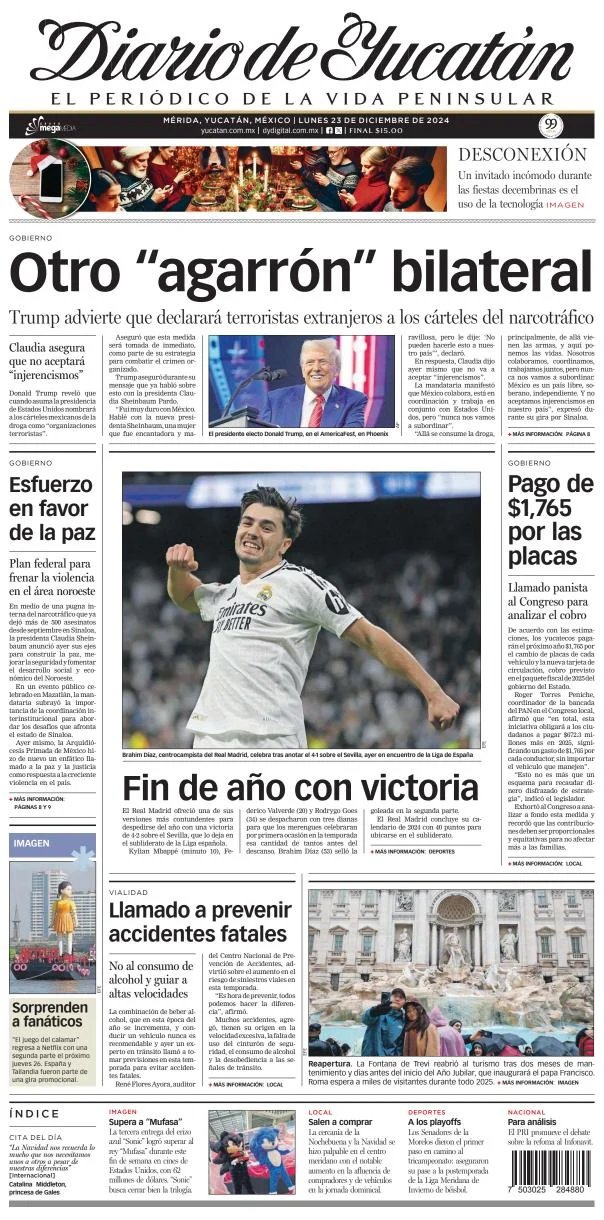 Portada de Diario de Yucatán