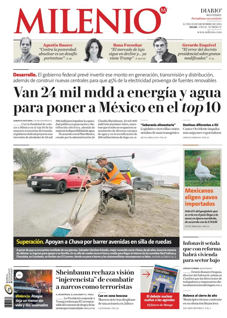 Portada de Milenio Monterrey