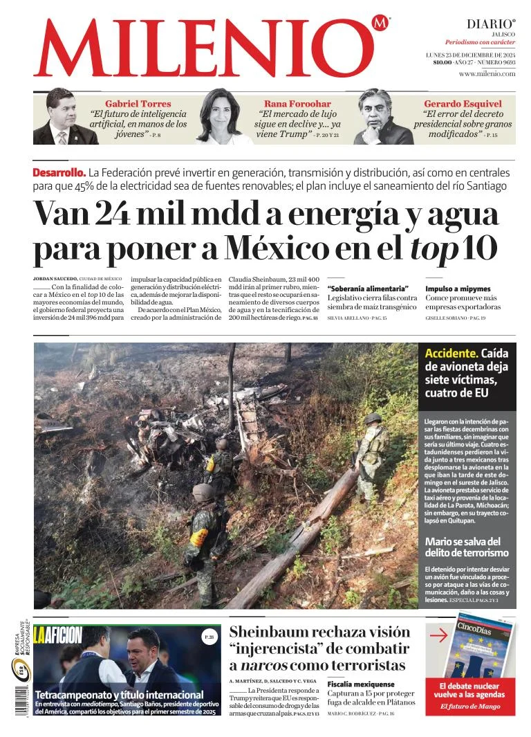 Portada de Milenio Jalisco