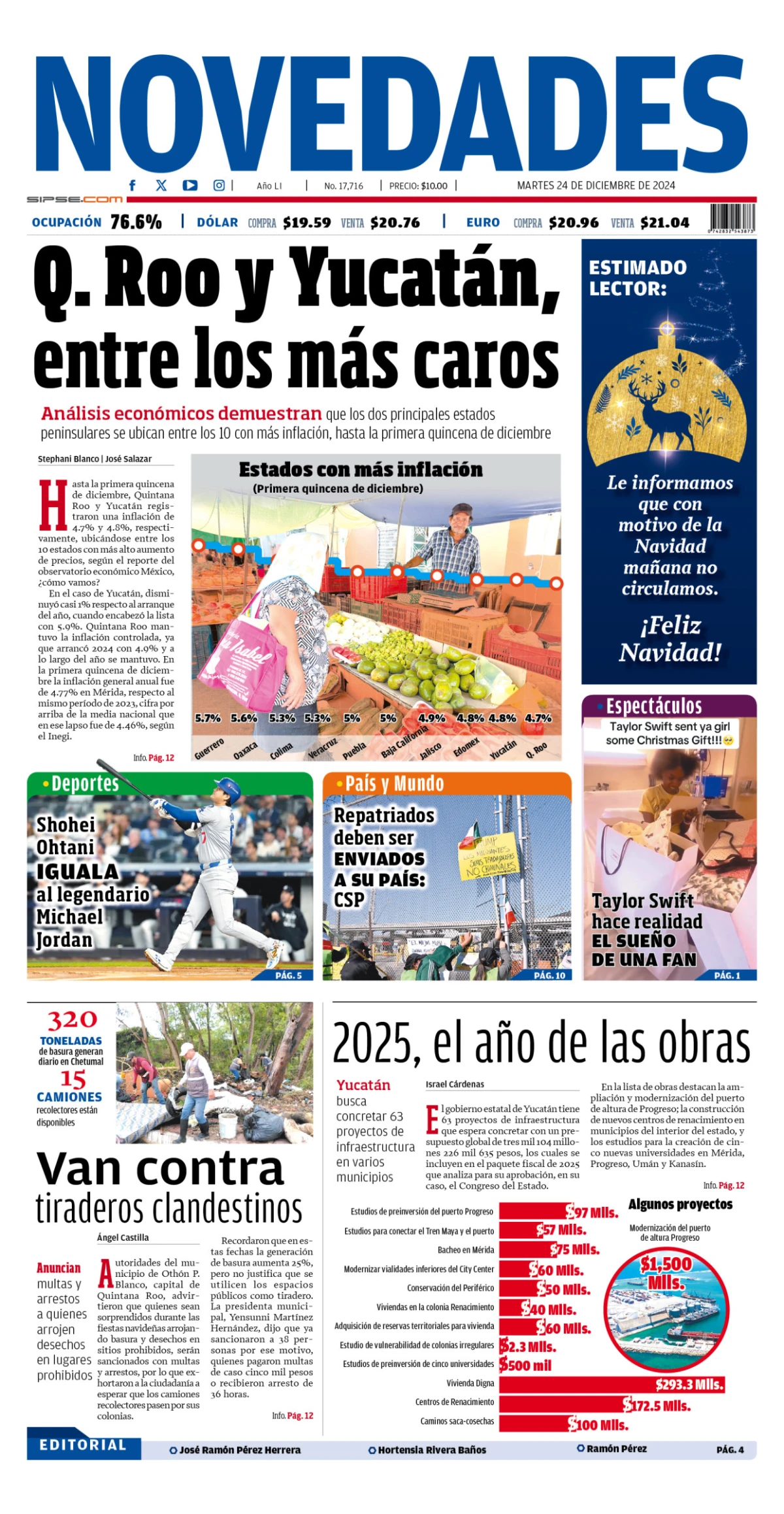 Portada de Novedades Quintana Roo