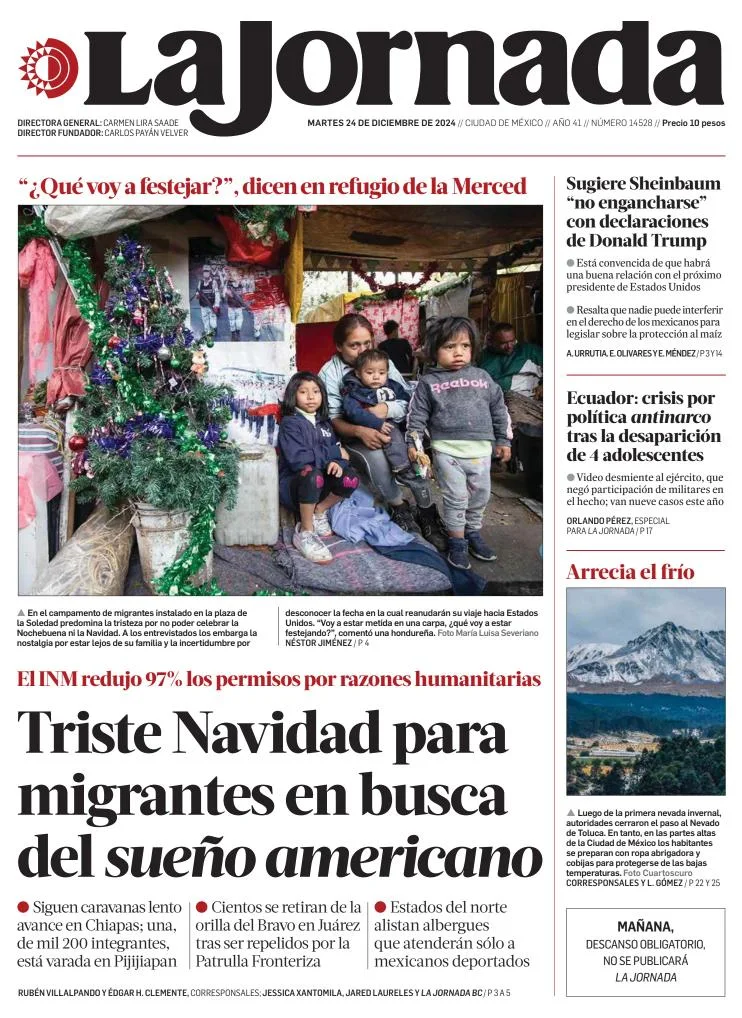 Portada de La Jornada