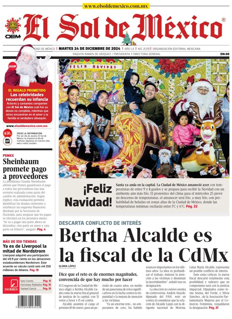 Portada de El Sol de México