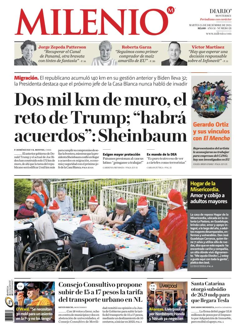 Portada de Milenio Monterrey