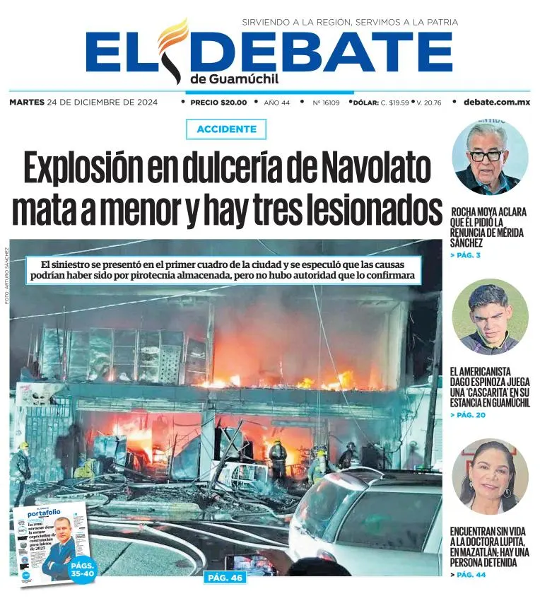 Portada de El Debate de Guamúchil