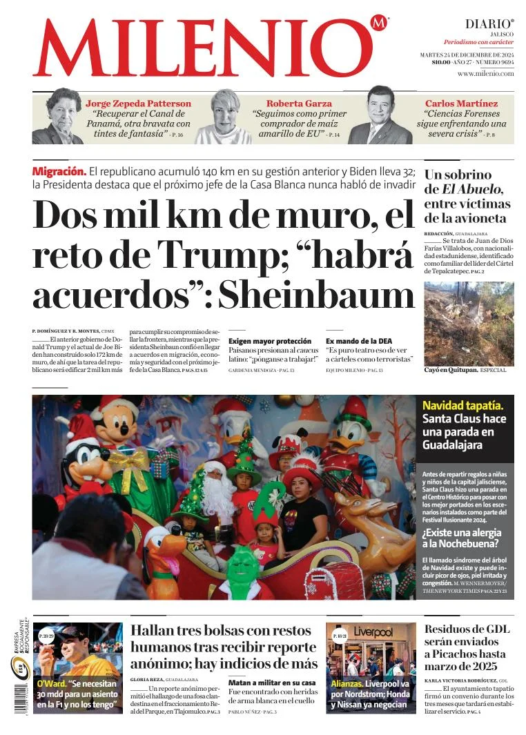 Portada de Milenio Jalisco