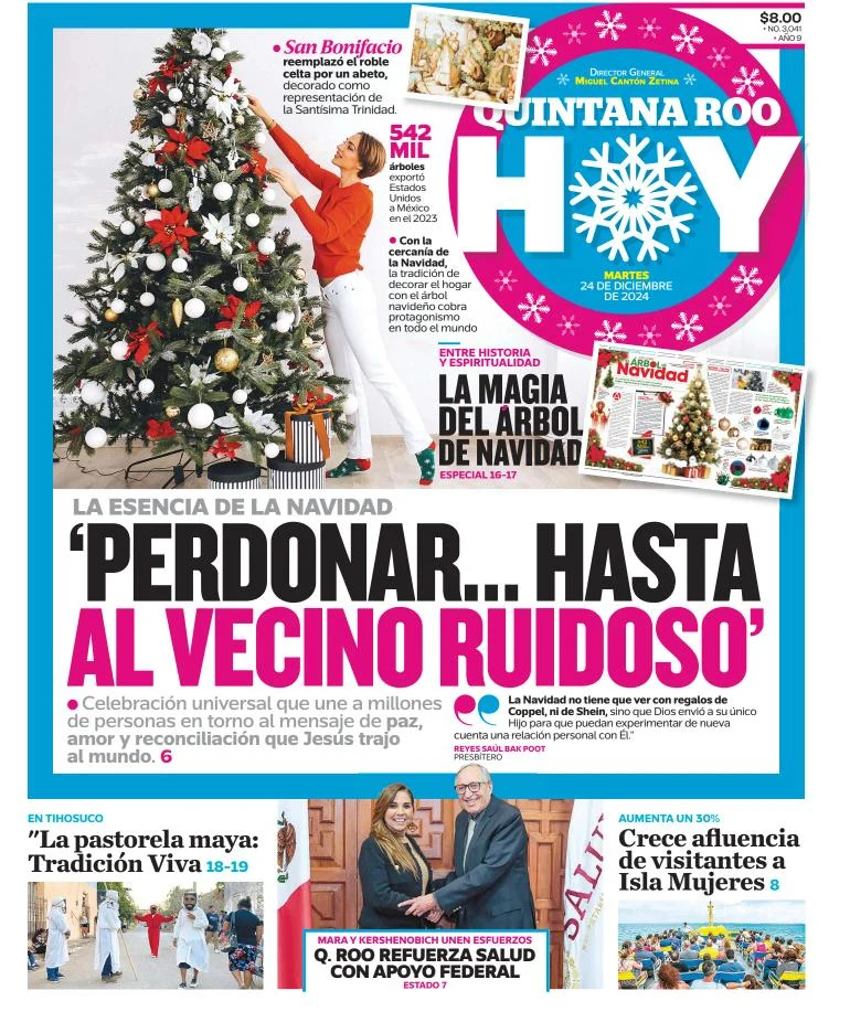 Portada de Quintana Roo Hoy del martes, 24 de diciembre de 2024