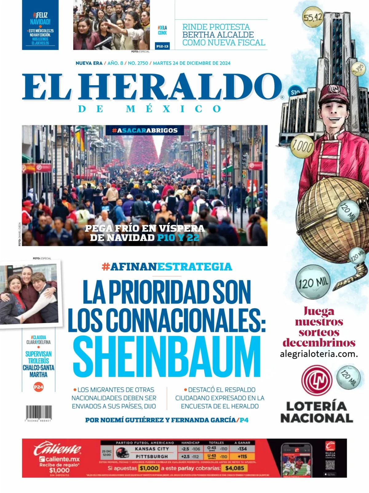 Portada de El Heraldo de México del martes, 24 de diciembre de 2024