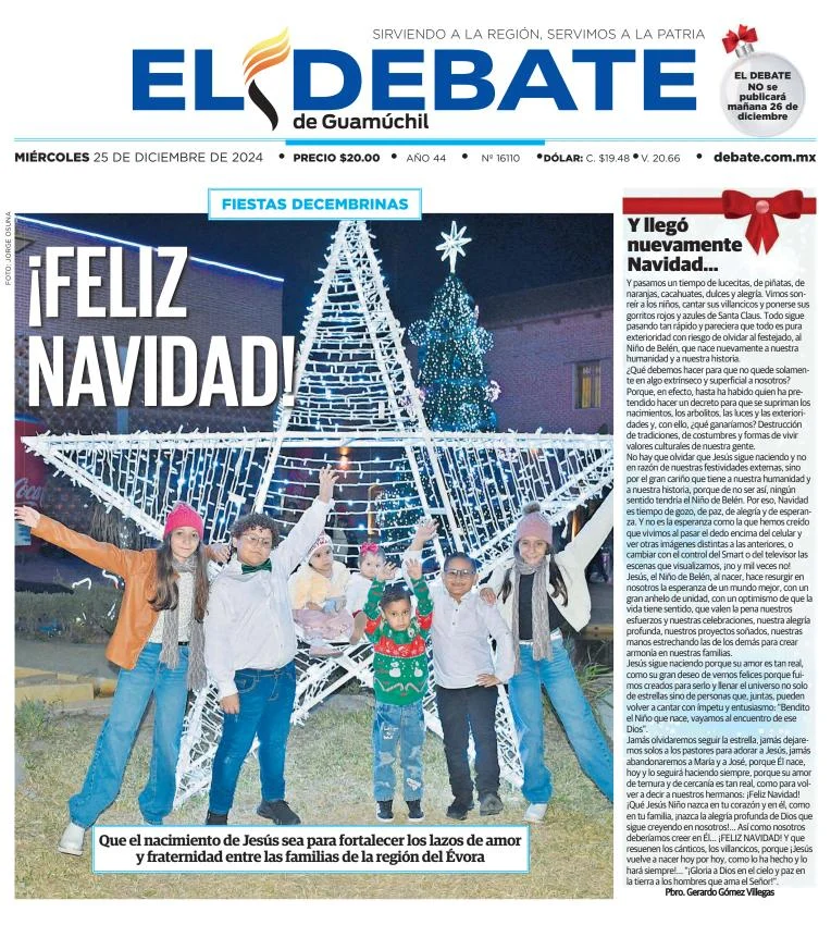 Portada de El Debate de Guamúchil