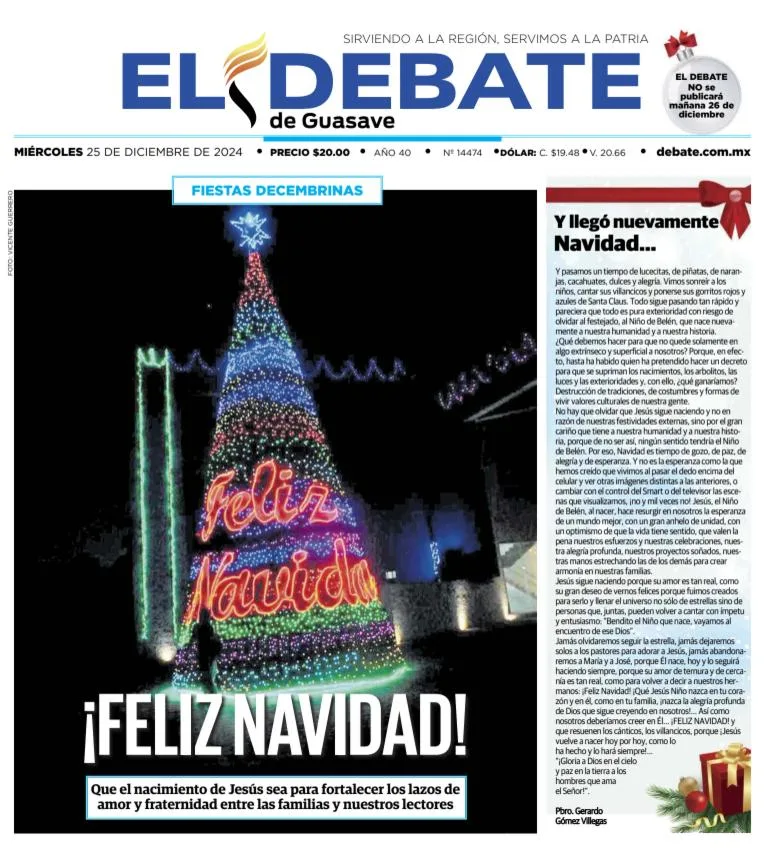 Portada de El Debate de Guasave