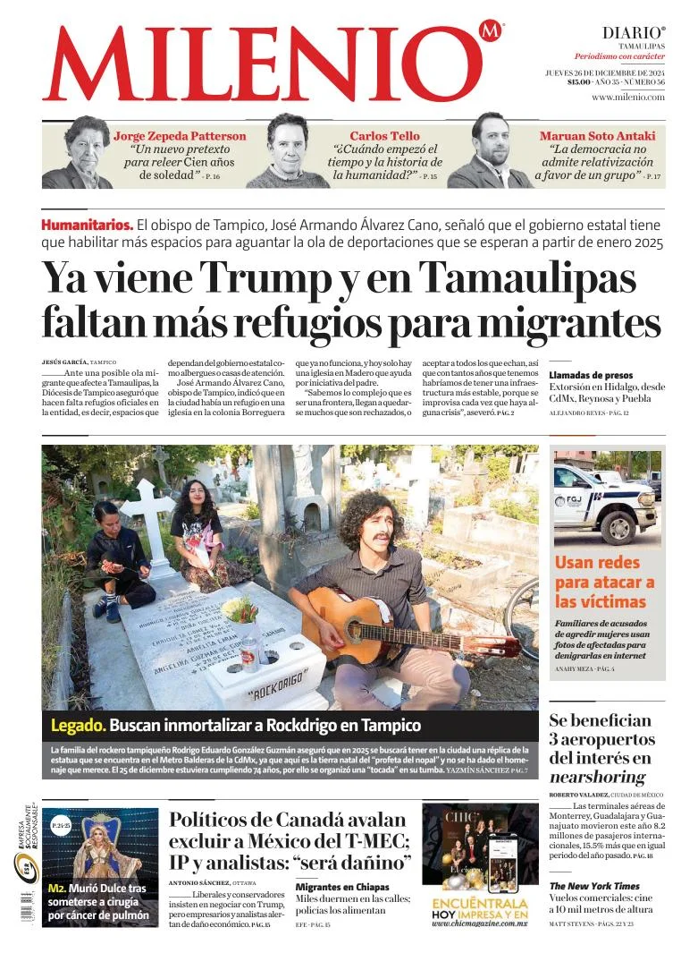 Portada de Milenio Tamaulipas