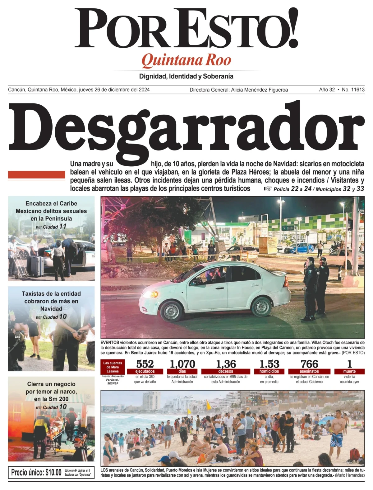Portada de Por Esto! del jueves, 26 de diciembre de 2024