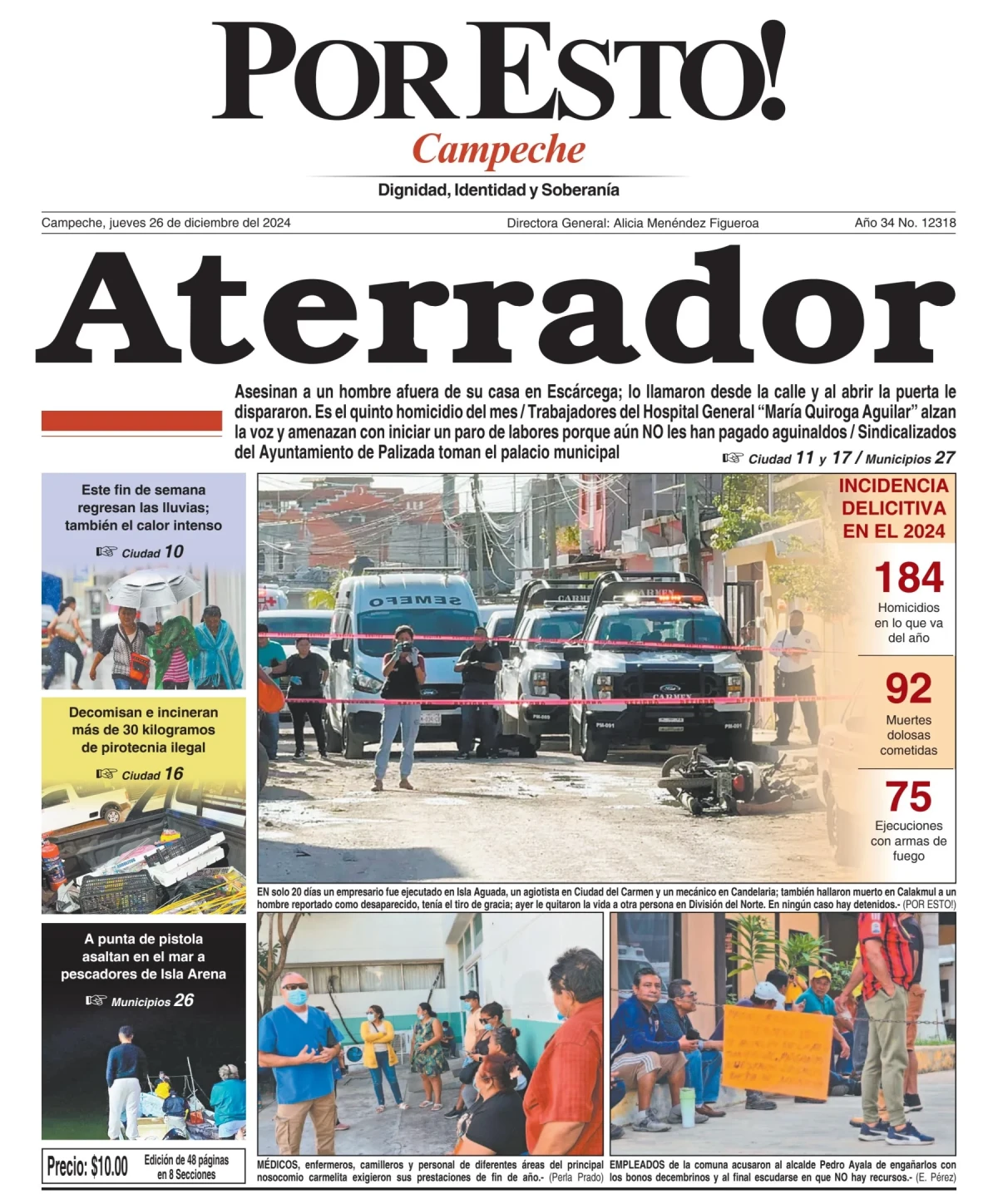 Portada de Por Esto! Campeche del jueves, 26 de diciembre de 2024