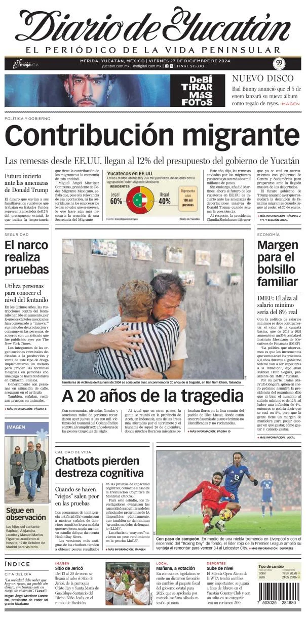 Portada de Diario de Yucatán