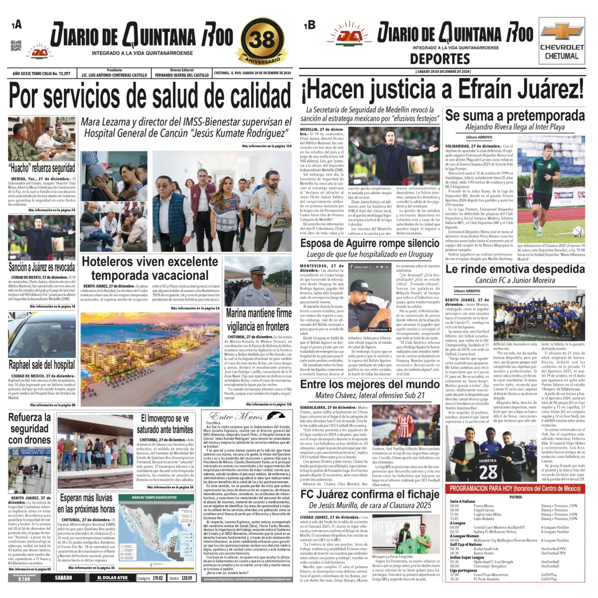 Portada de Diario de Quintana Roo