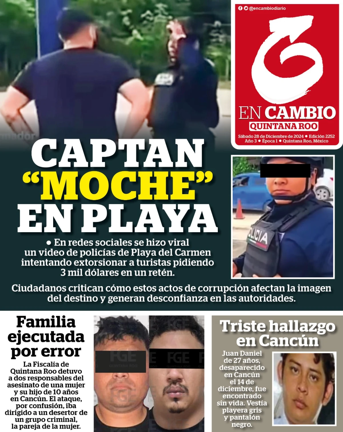 Portada de En Cambio - Quintana Roo del 2024-12-28