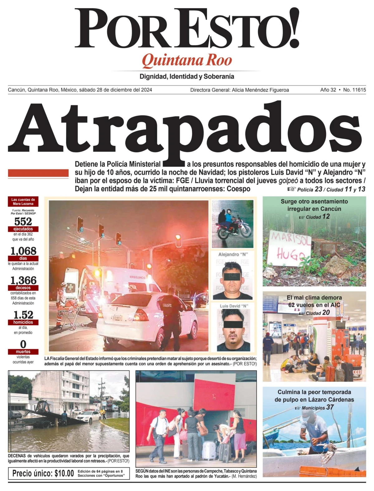 Portada de Por Esto (quintana Roo Cancun) del sábado, 28 de diciembre de 2024