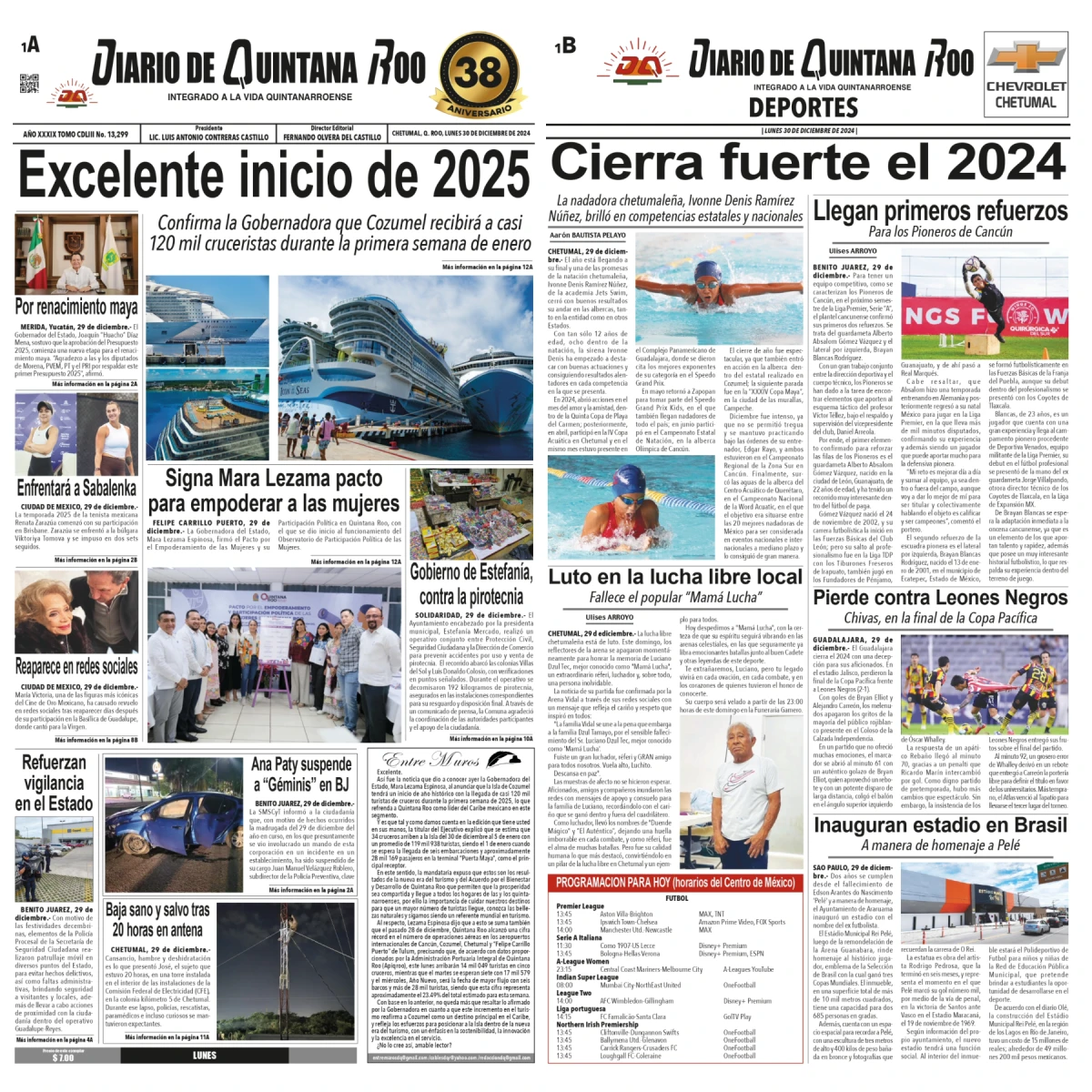 Portada de Diario de Quintana Roo