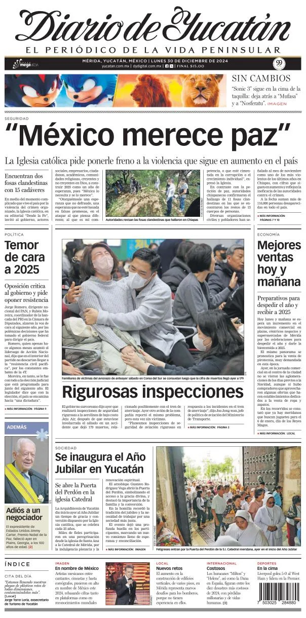 Portada de Diario de Yucatán