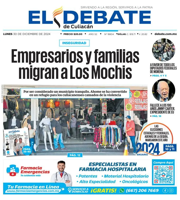 Portada de El Debate de Culiacán