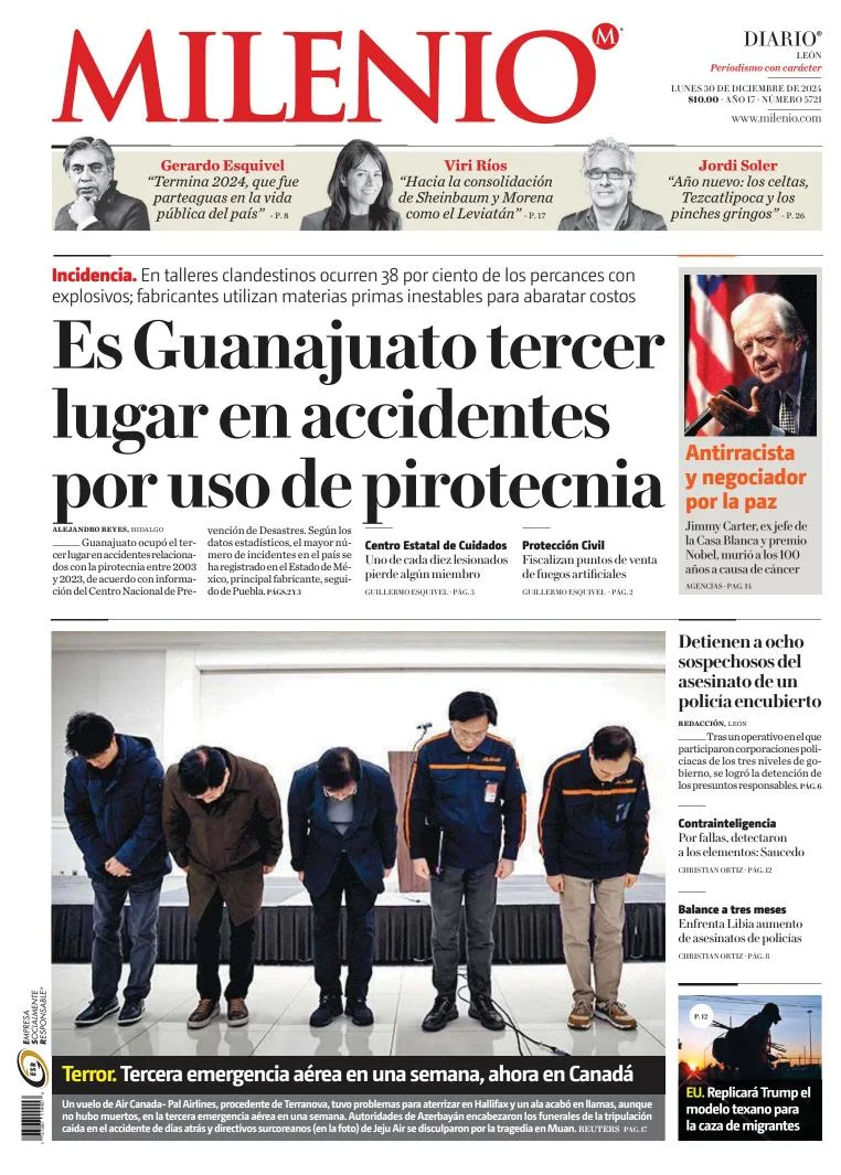 Portada de Milenio León del lunes, 30 de diciembre de 2024