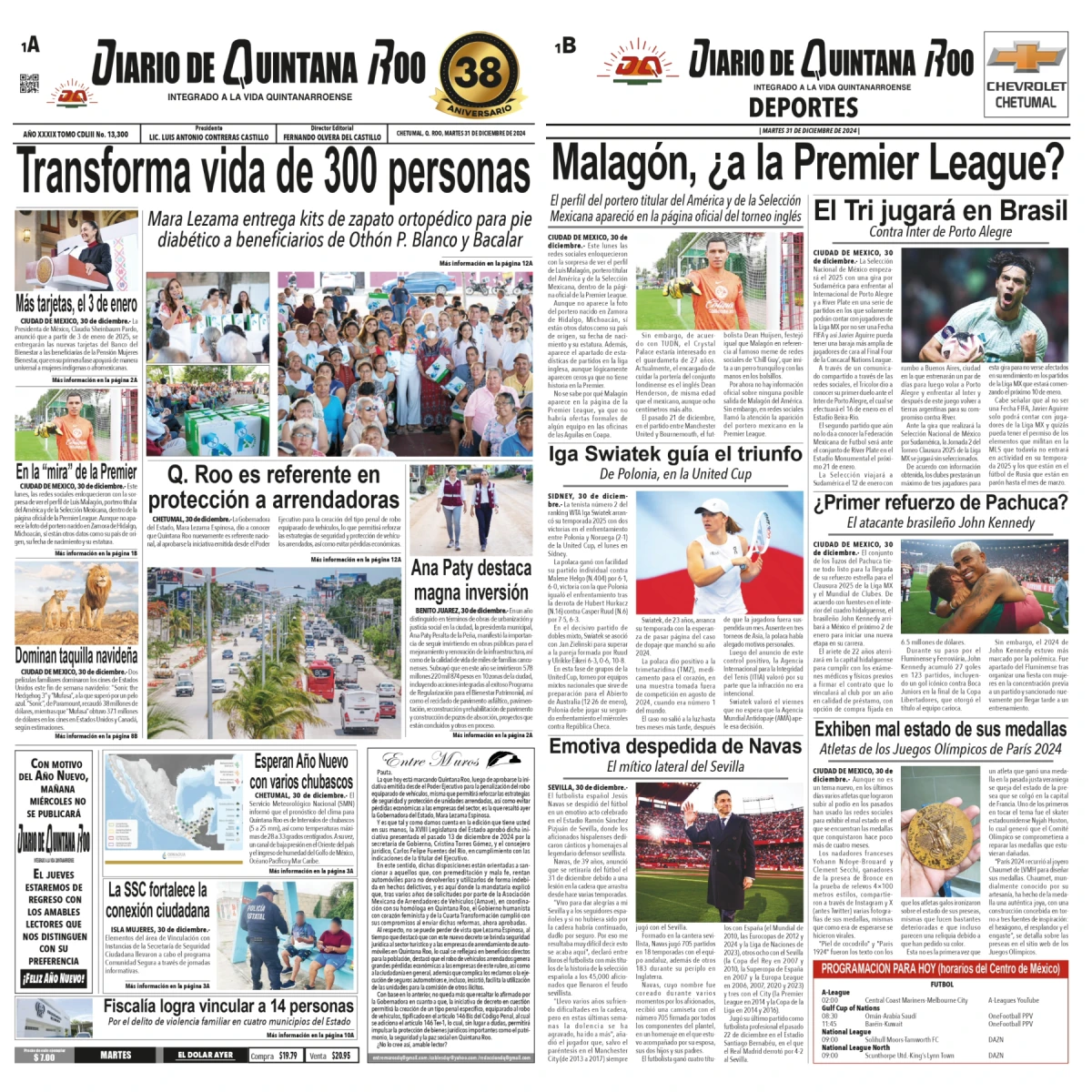 Portada de Diario de Quintana Roo