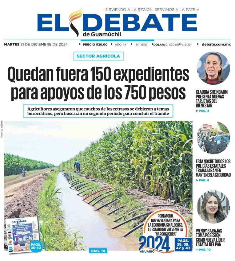 Portada de El Debate de Guamúchil