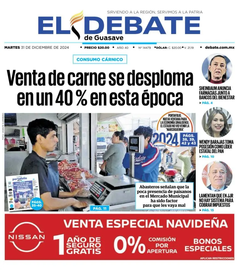 Portada de El Debate de Guasave