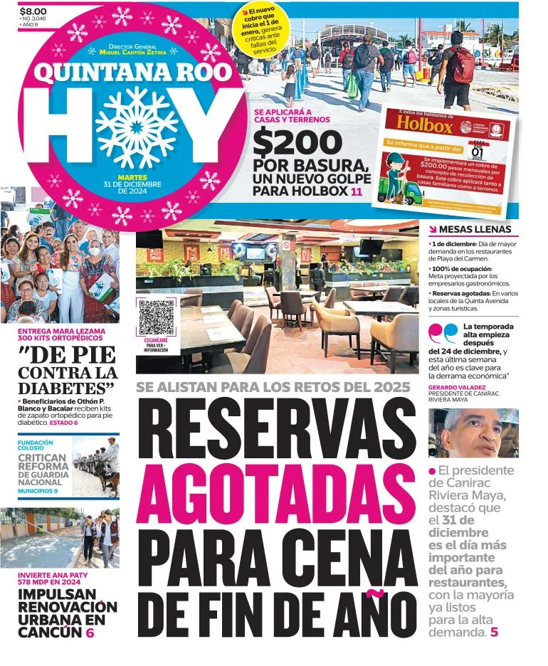 Portada de Quintana Roo Hoy