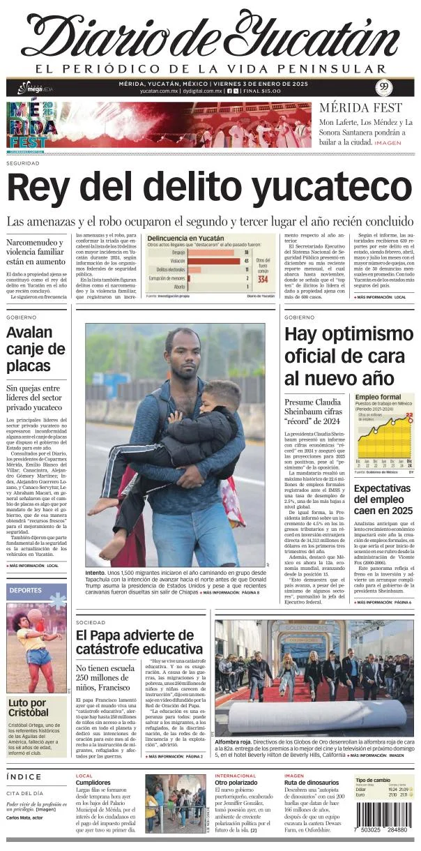 Portada de Diario de Yucatán