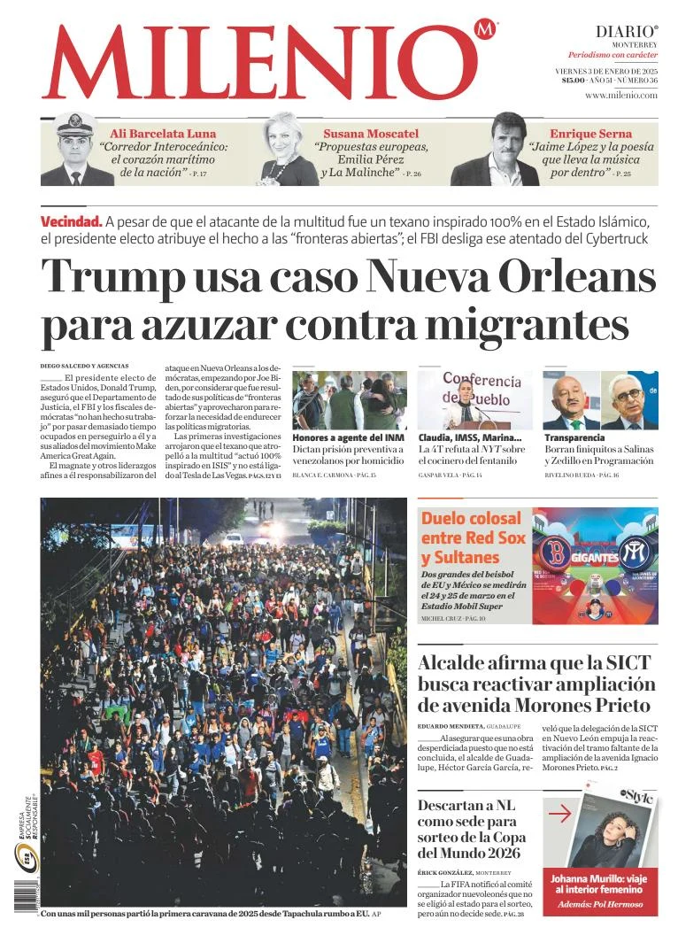 Portada de Milenio Monterrey