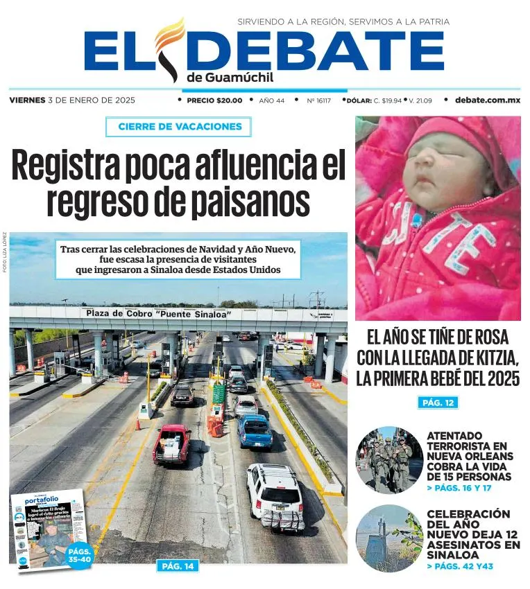 Portada de El Debate de Guamúchil