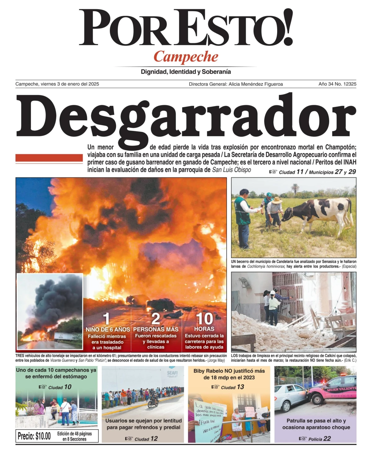 Portada de Por Esto (campeche) del viernes, 3 de enero de 2025