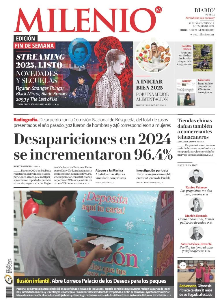 Portada de Milenio Puebla