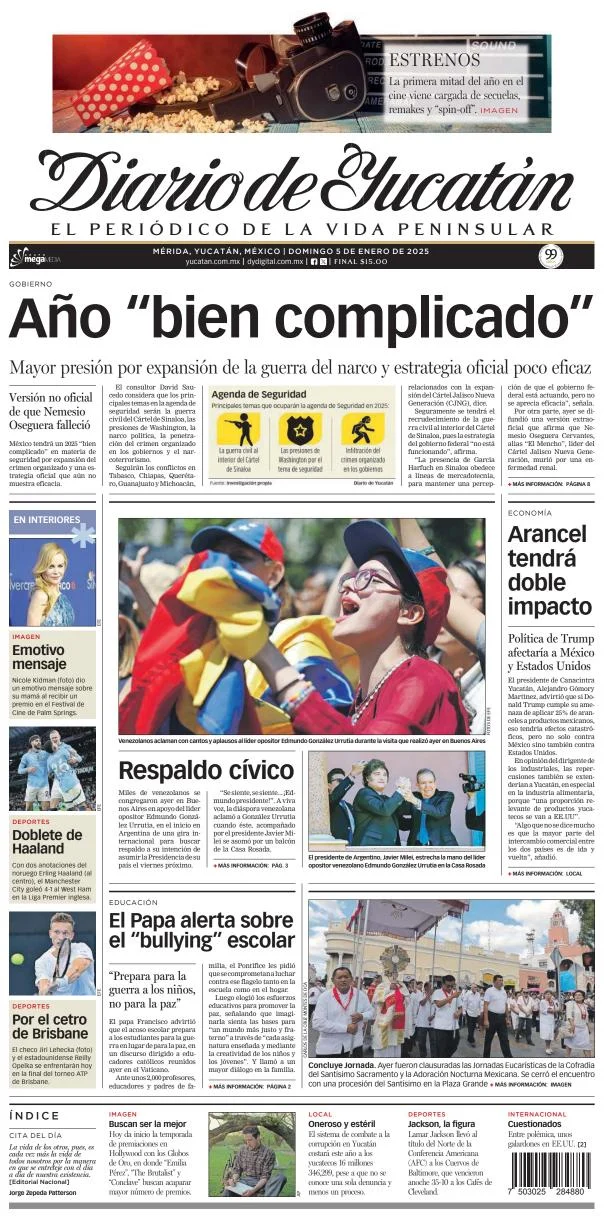 Portada de Diario de Yucatán