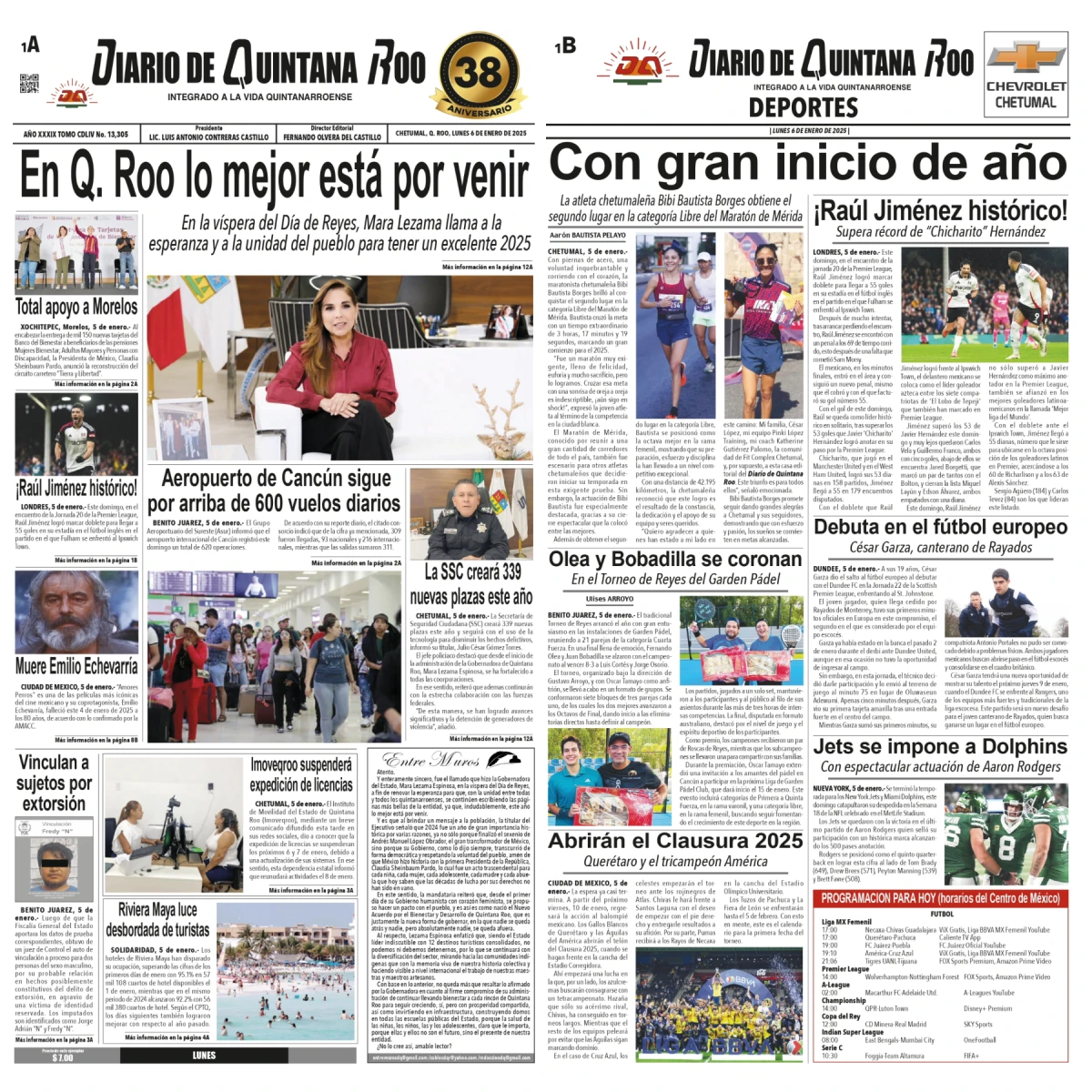 Portada de Diario de Quintana Roo